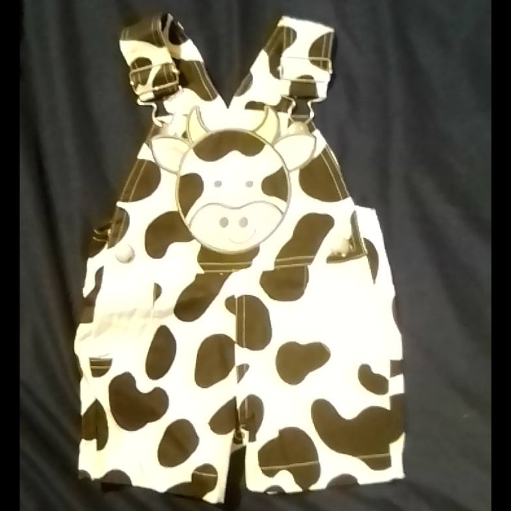 Cow print short Overalls